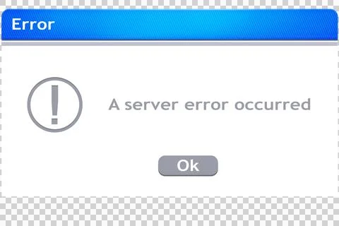 Digital png illustration of error window with a server error occurred text on Stock Illustration