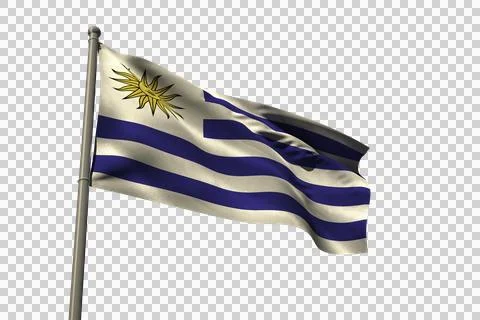 Digital png illustration of flag of uruguay on transparent background Stock Photos