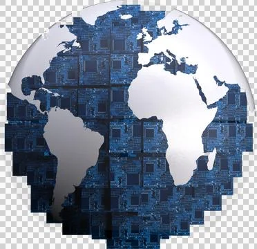 Digital png illustration of globe of computing board on transparent background 库存插图