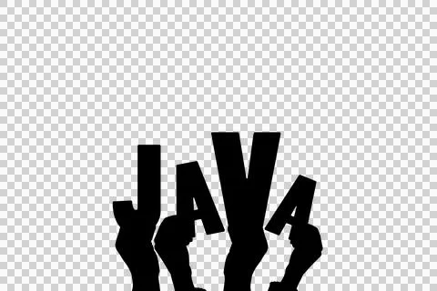 Digital png illustration of hands with java text on transparent background Stock-Illustration