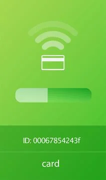 Digital png illustration of interface with loading bard and card id on Stock Illustration