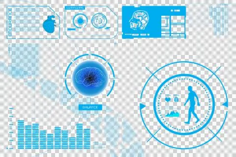 Digital png illustration of interface screen processing medical data on Stock Illustration