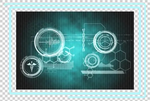 Digital png illustration of interface screen processing medical data on Stock Illustration