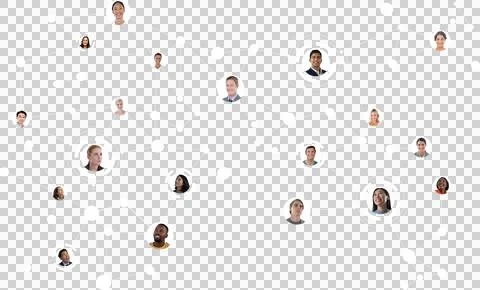 Digital png illustration of network of diverse people on transparent background Stock Photos