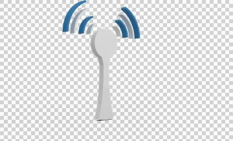 Digital png illustration of network range symbol on transparent background Illustrazione stock
