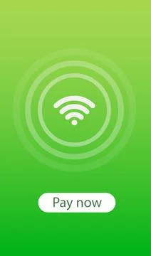 Digital png illustration of network range icon with pay now text on transparent Stock Illustration