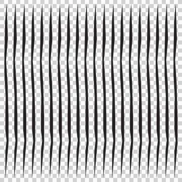 Digital png illustration of parallel vertical black slash lines on transparent 库存插图