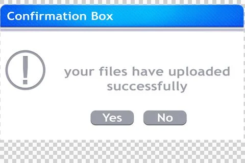 Digital png illustration of pop up with your files have uploaded text on Stock Photos