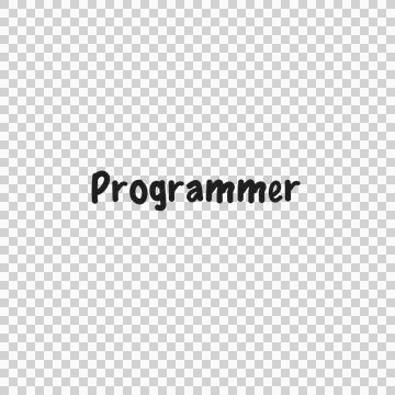 Digital png illustration of programmer text on transparent background Stock-Illustration