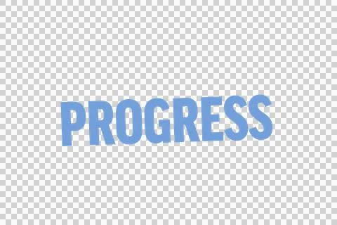 Digital png illustration of progress text on transparent background Illustrazione stock