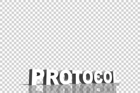 Digital png illustration of protocol text on transparent background Ilustración de archivo