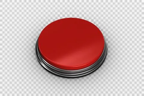 Digital png illustration of red button on transparent background Stock Photos