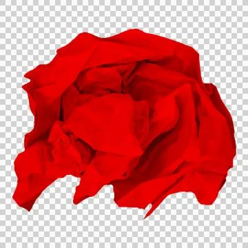 Digital png illustration of red crumpled paper on transparent background Stock Illustration