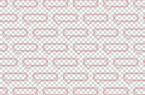 Digital png illustration of red pattern of repeated speech bubbles on Stock Illustration