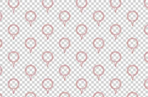 Digital png illustration of red pattern of repeated destination pins on Illustrazione stock