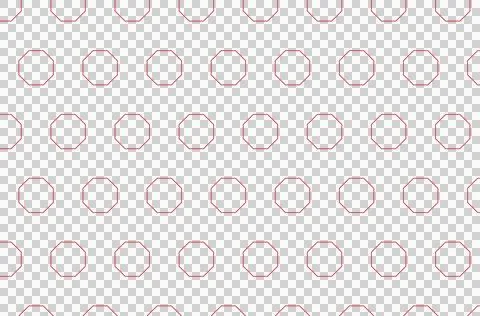 Digital png illustration of red pattern of repeated octagons on transparent Stock Illustration