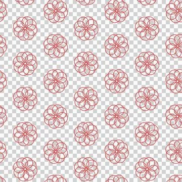 Digital png illustration of red pattern of repeated shapes on transparent Illustrazione stock