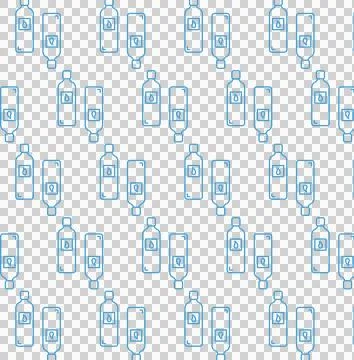 Digital png illustration of rows of blue bottles pattern on transparent Stock Photos