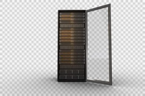Digital png illustration of server computer on transparent background Illustrazione stock