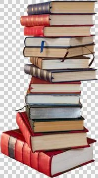 Digital png illustration of stack of books on transparent background 스톡 일러스트