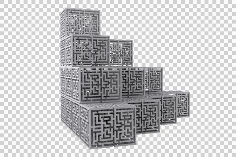 Digital png illustration of stack of cubes with patterns on transparent Illustrazione stock