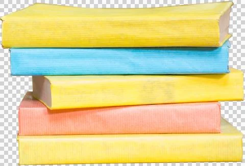 Digital png illustration of stack of notebooks on transparent background Stock Photos