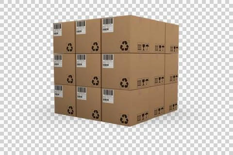 Digital png illustration of stack of parcels on transparent background Stock Illustration