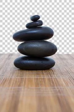 Digital png illustration of stack of round stones on transparent background Stock-Fotos
