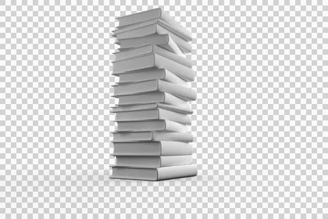 Digital png illustration of stack of white books on transparent background Stock Illustration