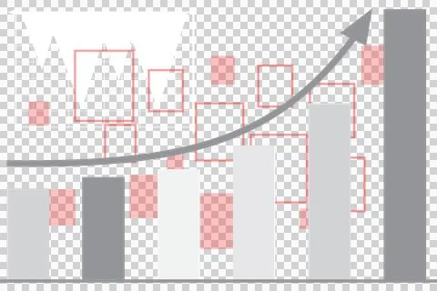Digital png illustration of statistics data processing on transparent background Illustrazione stock