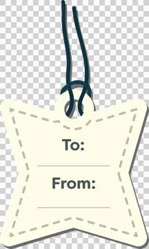 Digital png illustration of to, from text on angular gift tag on transparent イラスト素材