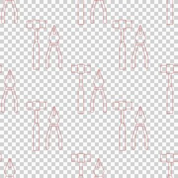 Digital png illustration of tools pattern on transparent background Illustrazione stock