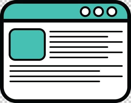 Digital png illustration of website interface with texts and shapes on Stock Illustration