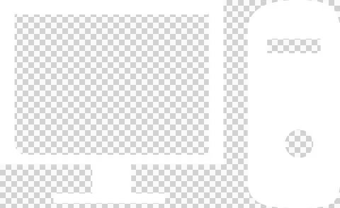 Digital png illustration of white computer monitor and cpu on transparent イラスト素材