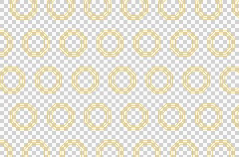 Digital png illustration of yellow pattern of repeated octagons on transparent Stock Illustration