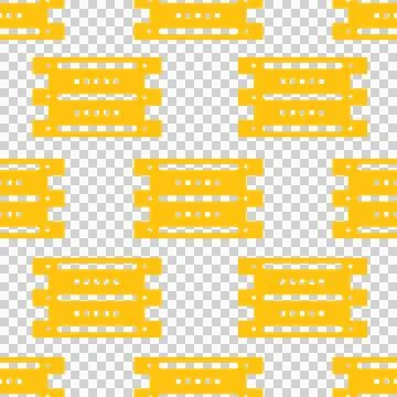 Digital png illustration of yellow pattern of repeated shapes on transparent Stock Illustration