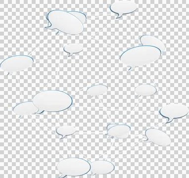 Digital png network of speech bubbles on transparent background Stock Illustration