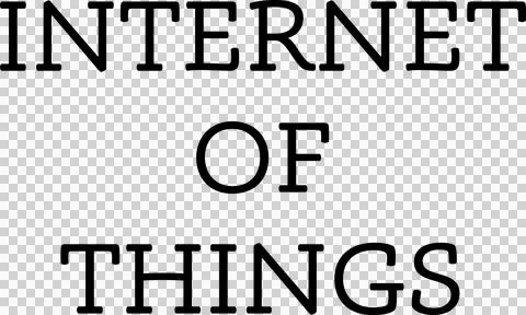 Digital png text of internet of things on transparent background Stock Illustration