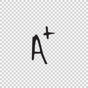 Digital png text of letter a plus on transparent background Illustrazione stock