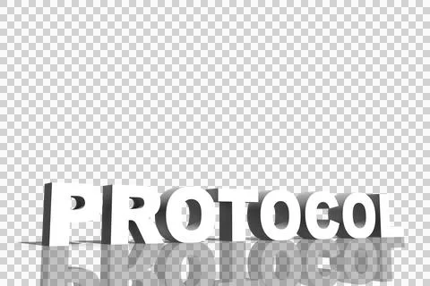 Digital png text of protocol and shadow on transparent background Ilustración de archivo