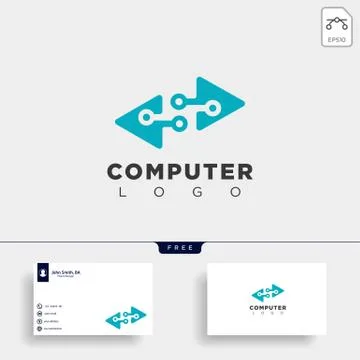 Digital pointer technology creative logo template vector illustration icon el Illustrazione stock