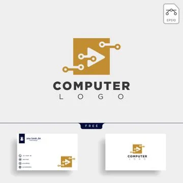 Digital pointer technology creative logo template vector illustration icon el Illustrazione stock