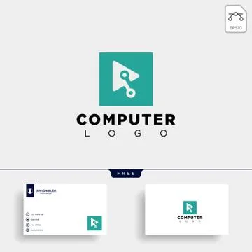 Digital pointer technology creative logo template vector illustration icon el Illustrazione stock