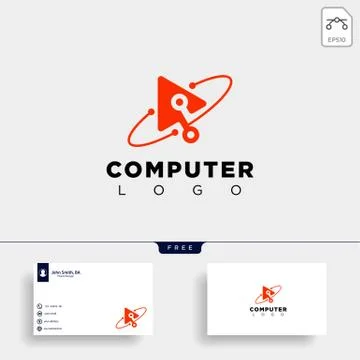 Digital pointer technology creative logo template vector illustration icon el Stock Illustration