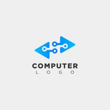 Digital pointer technology creative logo template vector illustration icon el Illustrazione stock