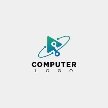 Digital pointer technology creative logo template vector illustration icon el Stock Illustration