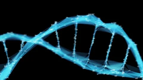 Digital Polygon Plexus DNA molecule random digits Loop Alpha Channel Stock Footage 82707601