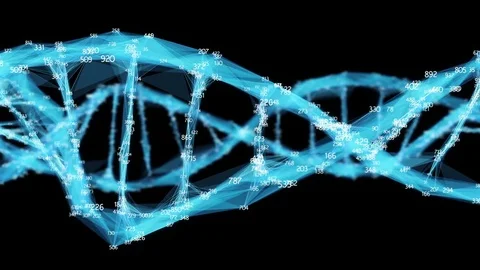 Digital Polygon Plexus DNA molecule random digits Loop Alpha Channel Stock Footage 82711012