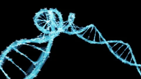Digital Polygon Plexus DNA molecule random digits Loop Alpha Channel Stock Footage 82716250