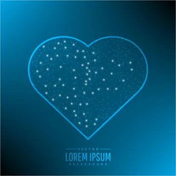Digital polygonal heart. Stock Illustration